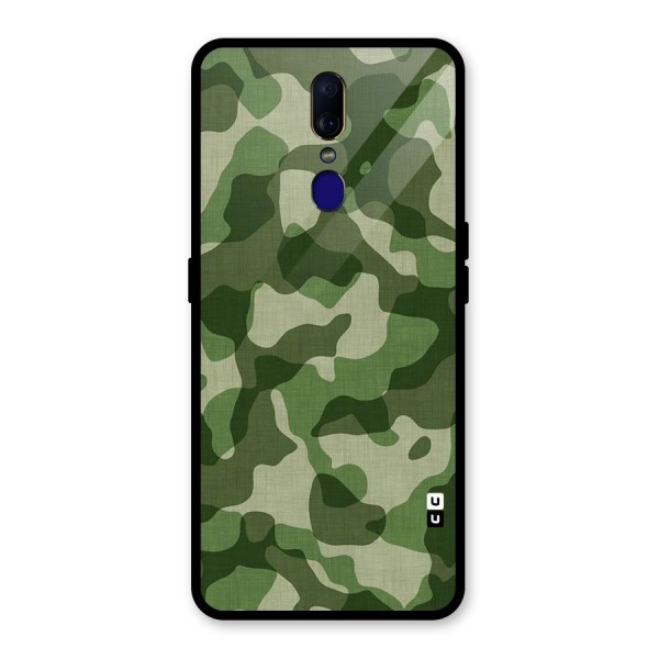 Camouflage Pattern Art Glass Back Case for Oppo F11