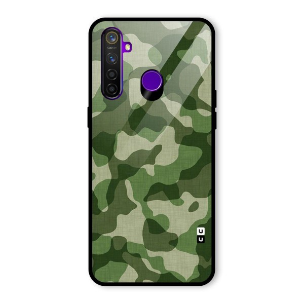 Camouflage Pattern Art Glass Back Case for Realme 5 Pro