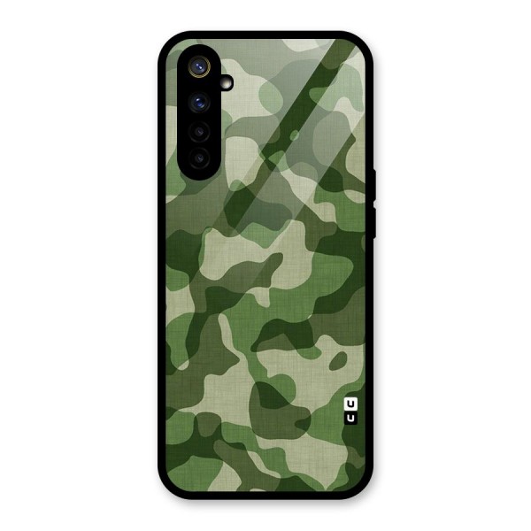 Camouflage Pattern Art Glass Back Case for Realme 6