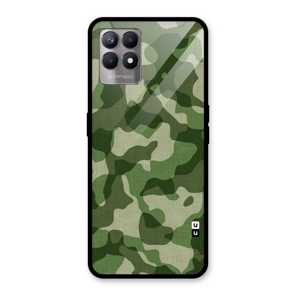 Camouflage Pattern Art Glass Back Case for Realme 8i