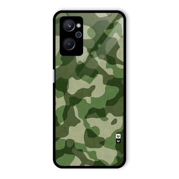 Camouflage Pattern Art Glass Back Case for Realme 9i