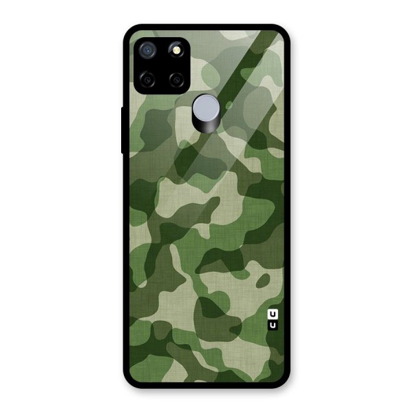 Camouflage Pattern Art Glass Back Case for Realme C12