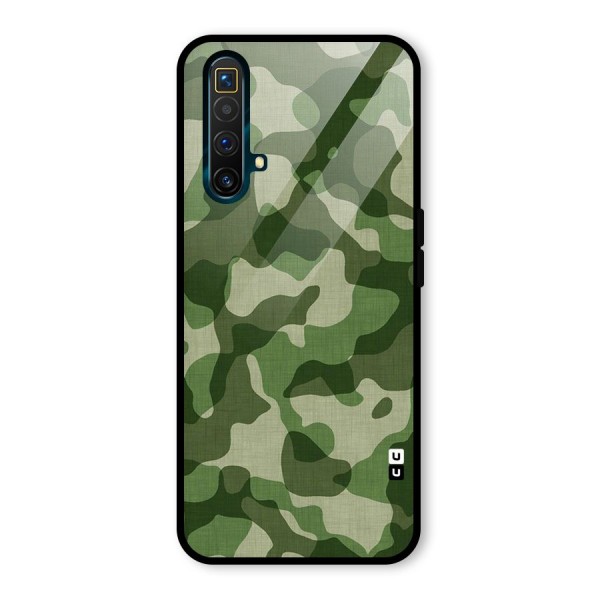 Camouflage Pattern Art Glass Back Case for Realme X3