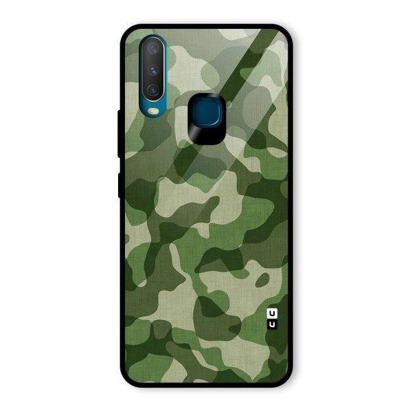 Camouflage Pattern Art Glass Back Case for Vivo Y12