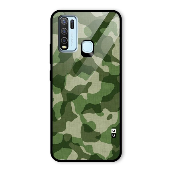 Camouflage Pattern Art Glass Back Case for Vivo Y30