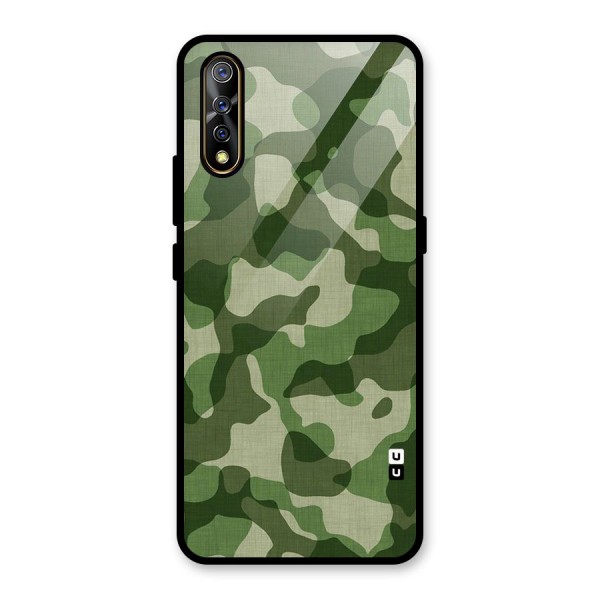 Camouflage Pattern Art Glass Back Case for Vivo Z1x