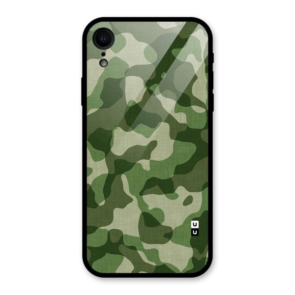 Camouflage Pattern Art Glass Back Case for XR