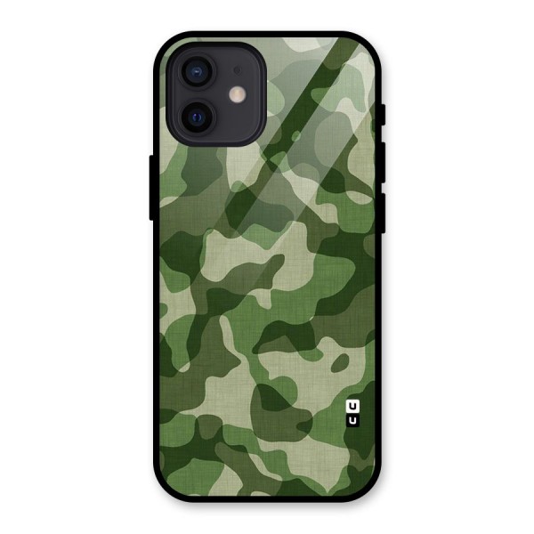 Camouflage Pattern Art Glass Back Case for iPhone 12