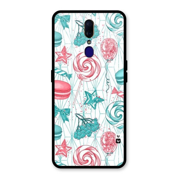 Candies And Macroons Glass Back Case for Oppo F11