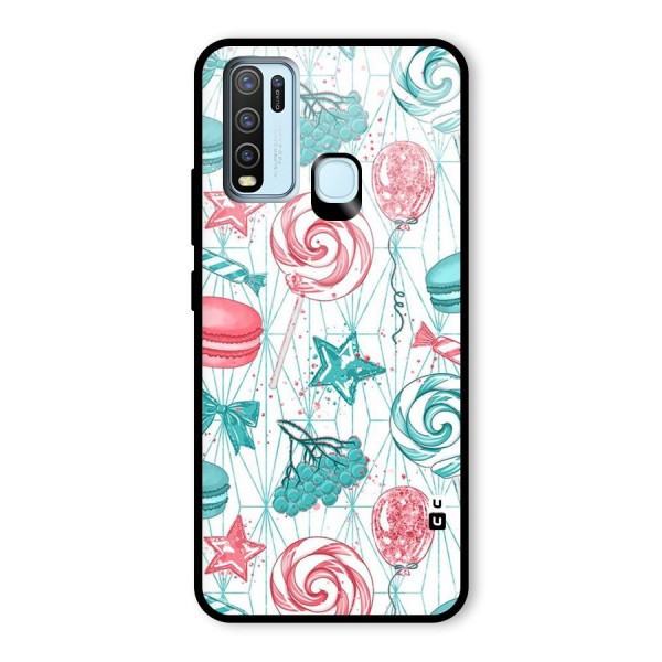 Candies And Macroons Glass Back Case for Vivo Y30