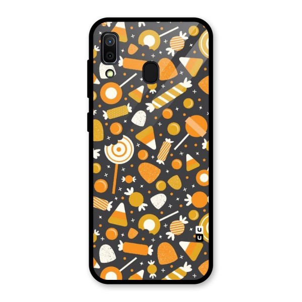 Candies Pattern Glass Back Case for Galaxy A30