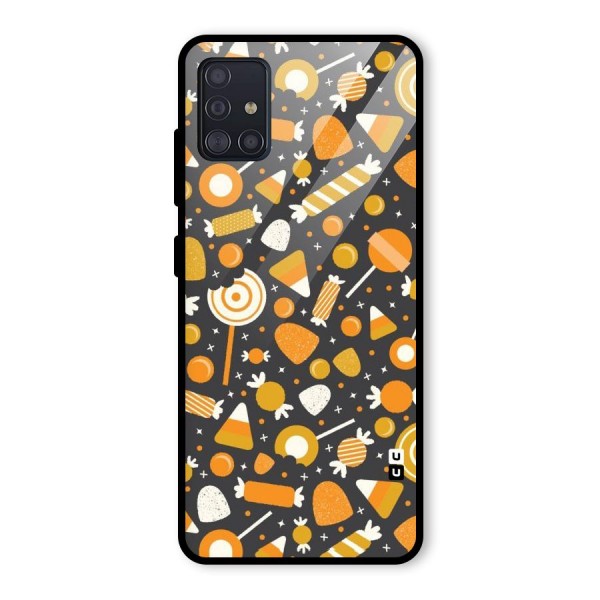 Candies Pattern Glass Back Case for Galaxy A51