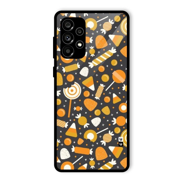 Candies Pattern Glass Back Case for Galaxy A73 5G