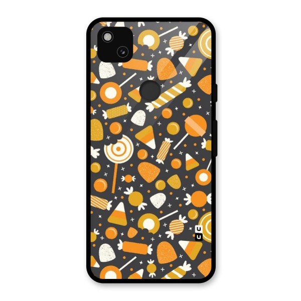 Candies Pattern Glass Back Case for Google Pixel 4a