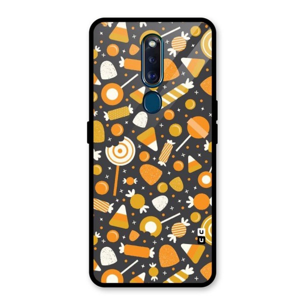 Candies Pattern Glass Back Case for Oppo F11 Pro