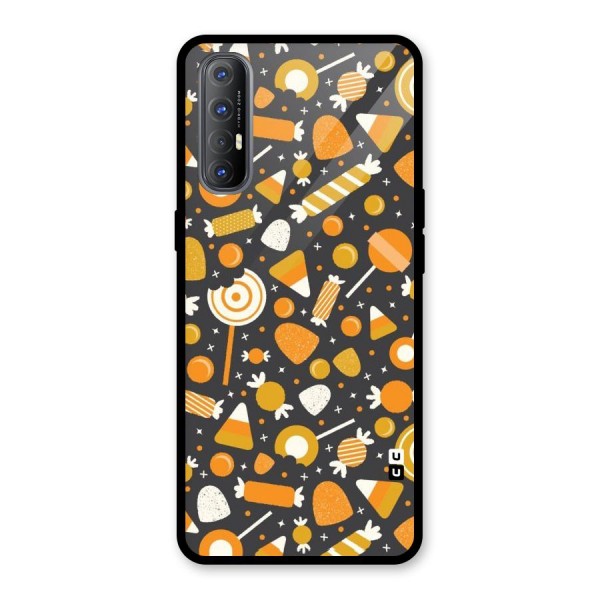 Candies Pattern Glass Back Case for Oppo Reno3 Pro