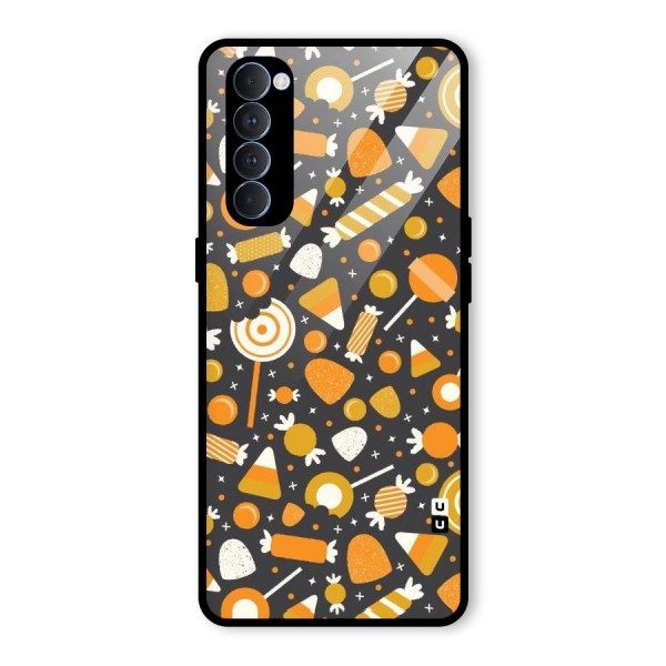 Candies Pattern Glass Back Case for Oppo Reno4 Pro