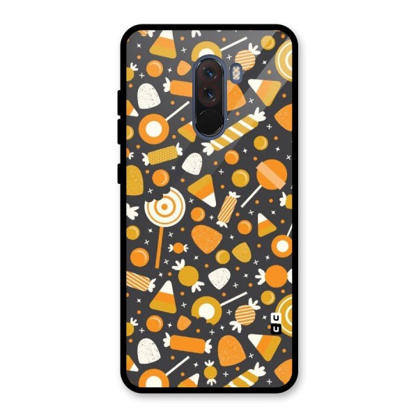 Candies Pattern Glass Back Case for Poco F1