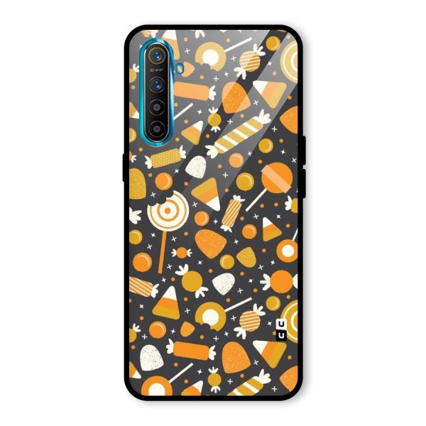 Candies Pattern Glass Back Case for Realme XT