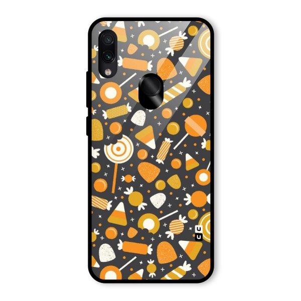 Candies Pattern Glass Back Case for Redmi Note 7