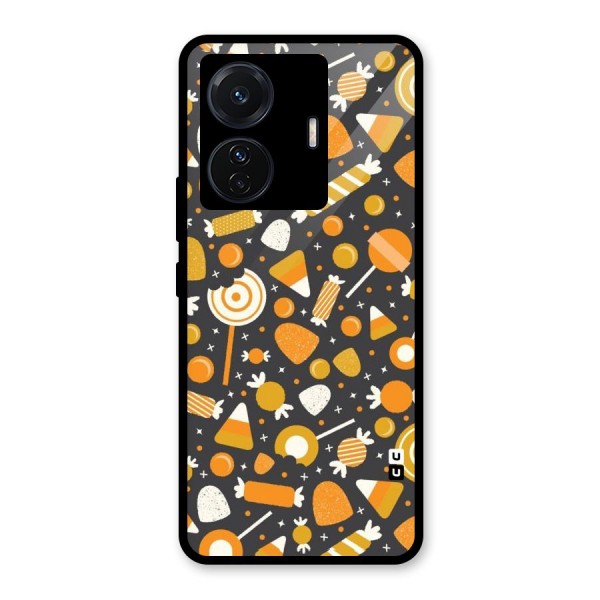 Candies Pattern Glass Back Case for Vivo T1 Pro