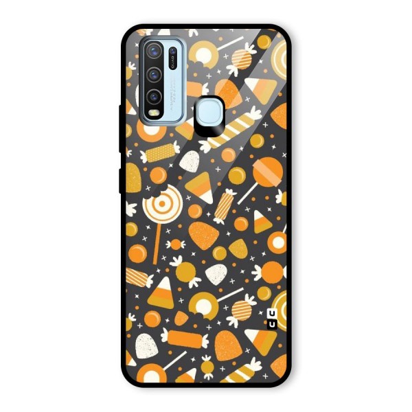 Candies Pattern Glass Back Case for Vivo Y50