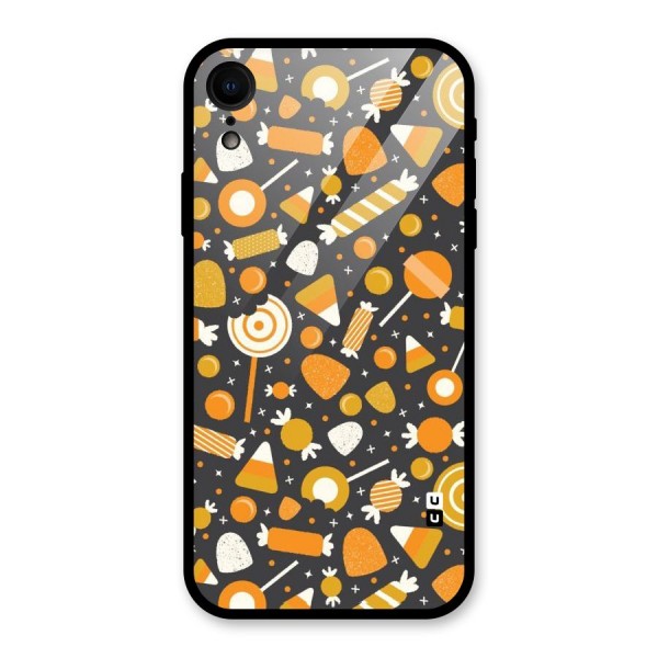 Candies Pattern Glass Back Case for XR