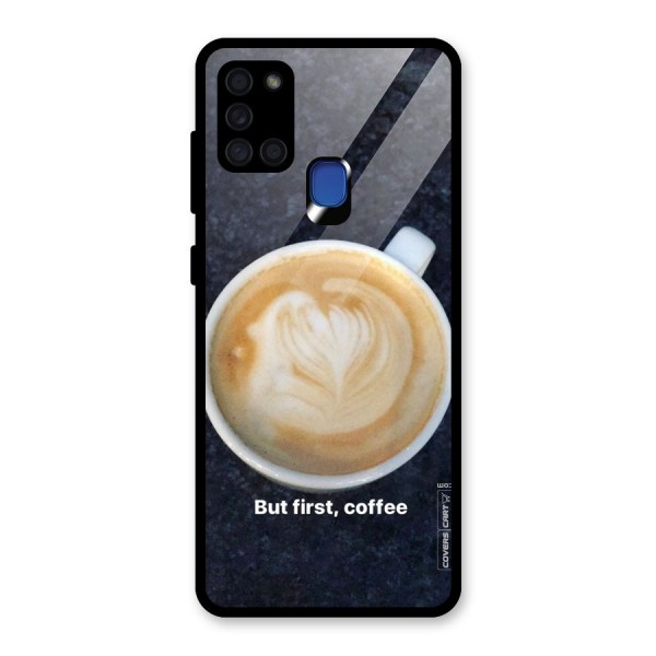 Cappuccino Coffee Glass Back Case for Galaxy A21s