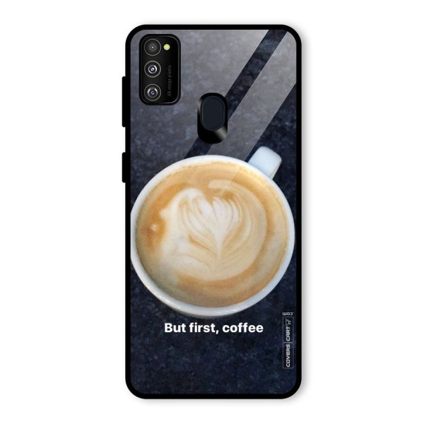 Cappuccino Coffee Glass Back Case for Galaxy M21