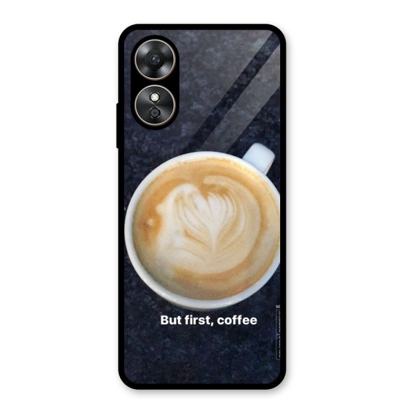 Cappuccino Coffee Glass Back Case for Oppo A17