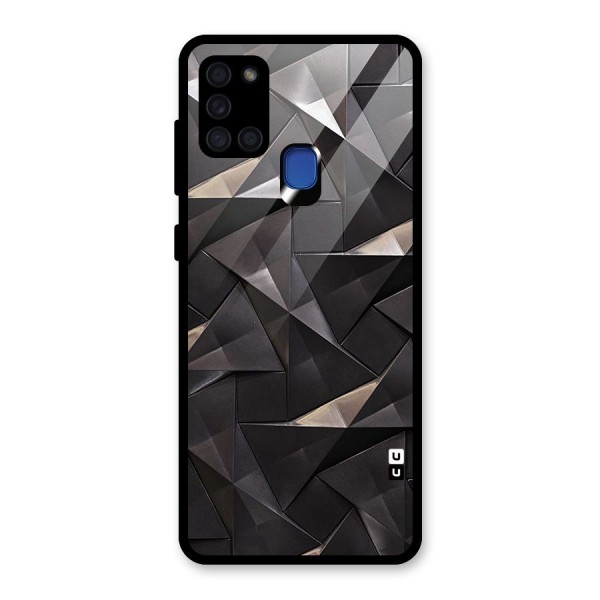 Carved Triangles Glass Back Case for Galaxy A21s