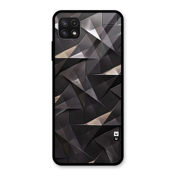 Carved Triangles Glass Back Case for Galaxy A22 5G