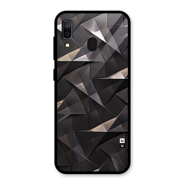 Carved Triangles Glass Back Case for Galaxy A30