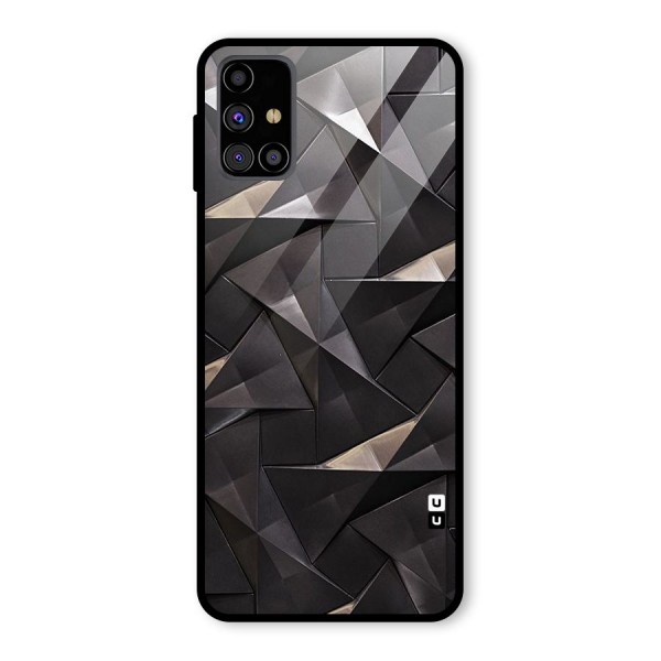 Carved Triangles Glass Back Case for Galaxy M31s