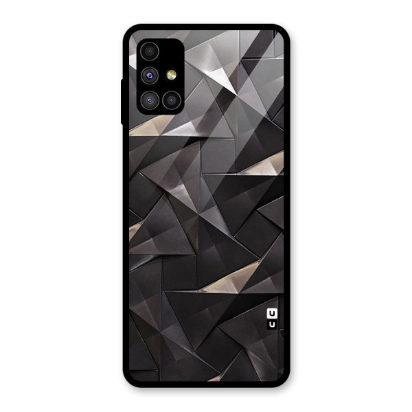 Carved Triangles Glass Back Case for Galaxy M51