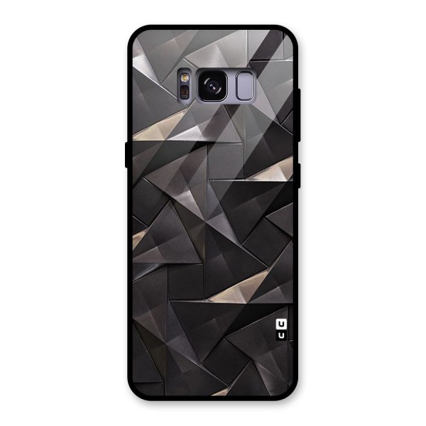 Carved Triangles Glass Back Case for Galaxy S8