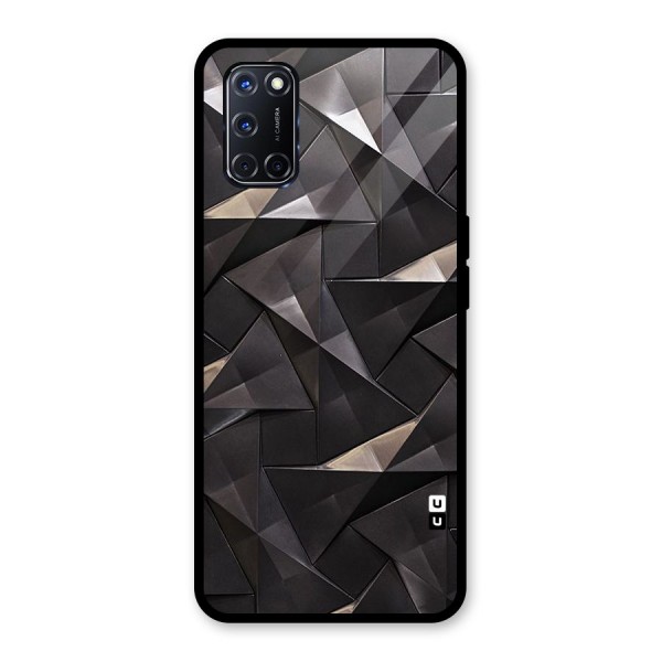 Carved Triangles Glass Back Case for Oppo A52