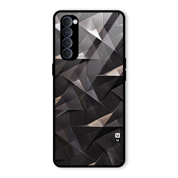 Carved Triangles Glass Back Case for Oppo Reno4 Pro