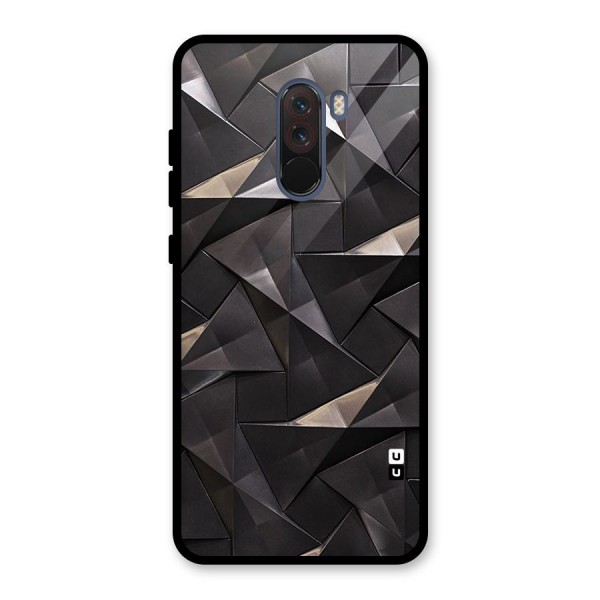 Carved Triangles Glass Back Case for Poco F1