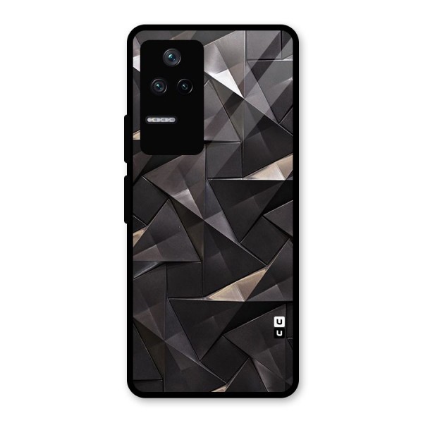 Carved Triangles Glass Back Case for Poco F4 5G