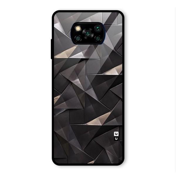 Carved Triangles Glass Back Case for Poco X3 Pro