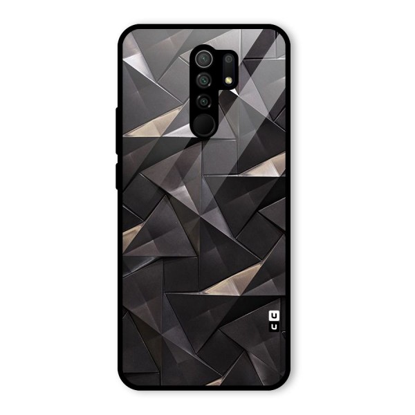 Carved Triangles Glass Back Case for Redmi 9 Prime