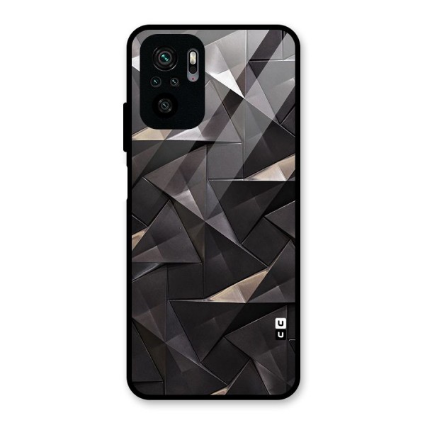 Carved Triangles Glass Back Case for Redmi Note 10