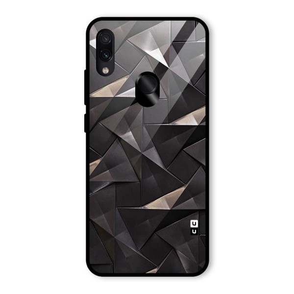 Carved Triangles Glass Back Case for Redmi Note 7