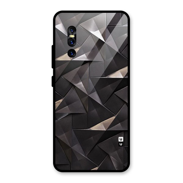 Carved Triangles Glass Back Case for Vivo V15 Pro