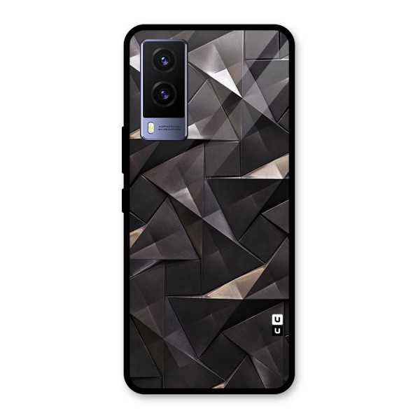 Carved Triangles Glass Back Case for Vivo V21e 5G