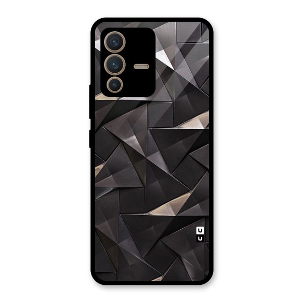 Carved Triangles Glass Back Case for Vivo V23 5G