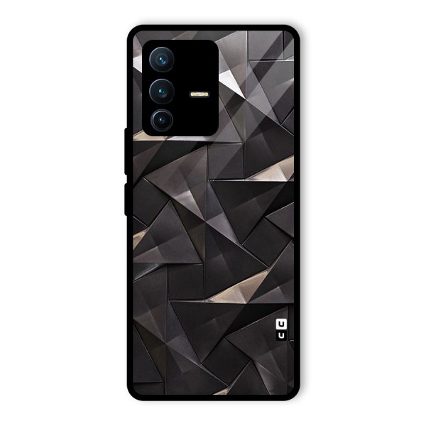 Carved Triangles Glass Back Case for Vivo V23 Pro