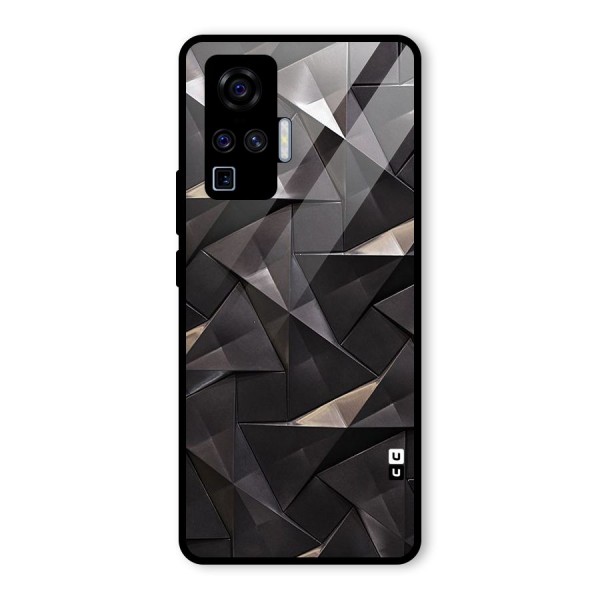 Carved Triangles Glass Back Case for Vivo X50 Pro