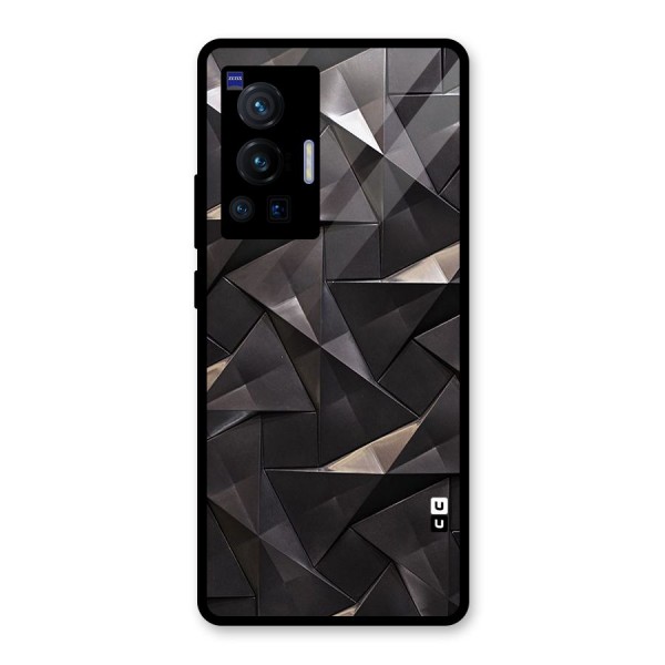 Carved Triangles Glass Back Case for Vivo X70 Pro